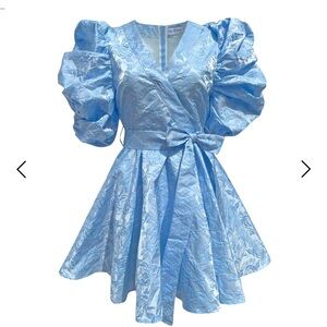 NWT MADELEINE SIMON STUDIO Aquaris Blue Roses Brocade Jacquard Coquette Colorful